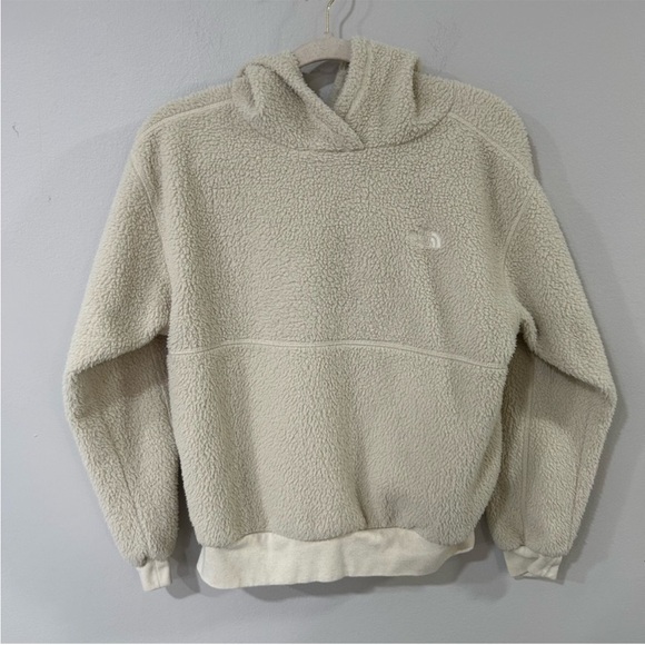 The North Face Cream Pullover Sherpa Soft Hoodie Sweatshirt Women’s Size Medium - Picture 2 of 7